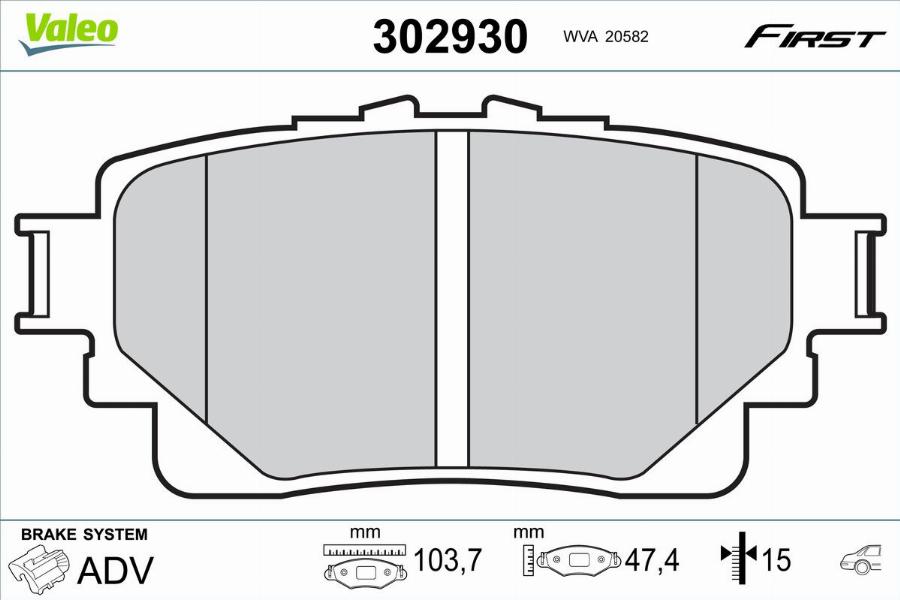 Valeo 302930 - Гальмівні колодки, дискові гальма autocars.com.ua