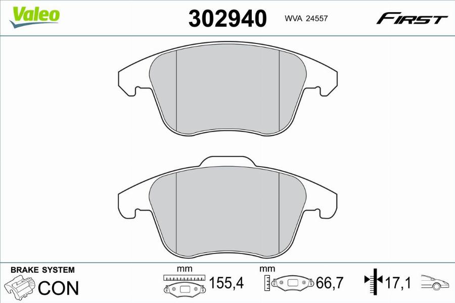 Valeo 302940 - Тормозные колодки, дисковые, комплект autodnr.net