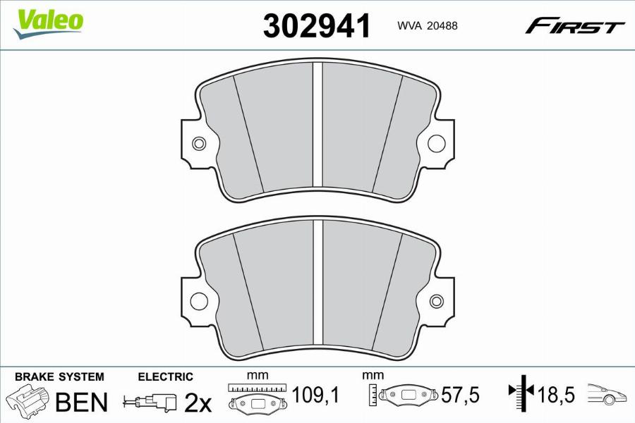 Valeo 302941 - Тормозные колодки, дисковые, комплект autodnr.net