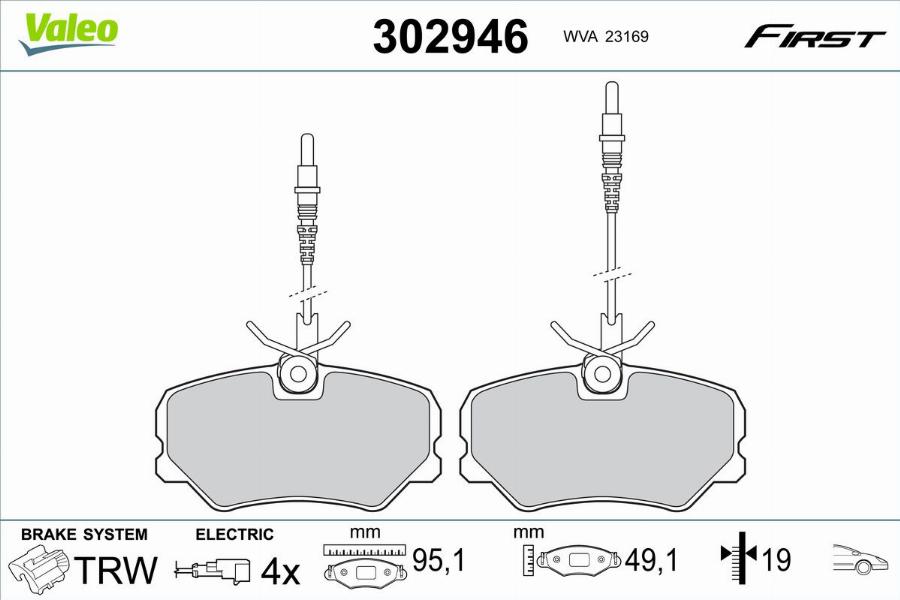 Valeo 302946 - Тормозные колодки, дисковые, комплект autodnr.net