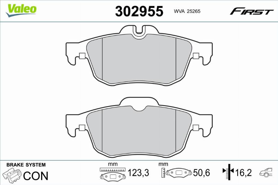 Valeo 302955 - Тормозные колодки, дисковые, комплект autodnr.net