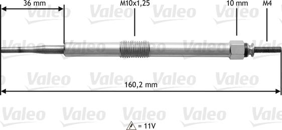 Valeo 345144 - Свеча накаливания autodnr.net