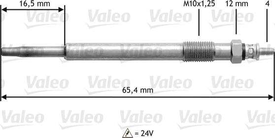 Valeo 345169 - Свічка розжарювання autocars.com.ua