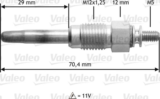 Valeo 345190 - Свеча накаливания avtokuzovplus.com.ua