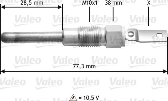 Valeo 345197 - Свічка розжарювання autocars.com.ua