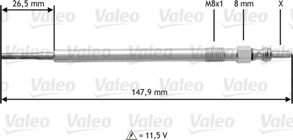 Valeo 345204 - Свічка розжарювання autocars.com.ua