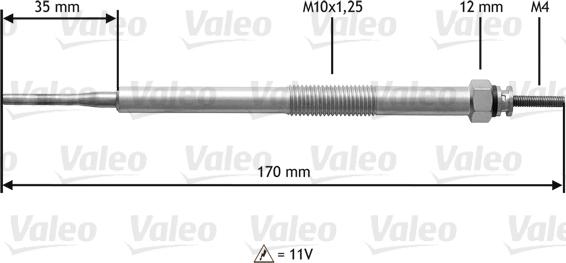 Valeo 345216 - Свічка розжарювання autocars.com.ua