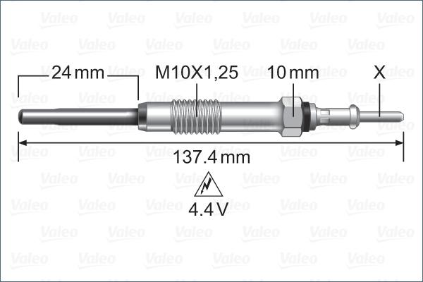 Valeo 345226 - Свеча накаливания autodnr.net