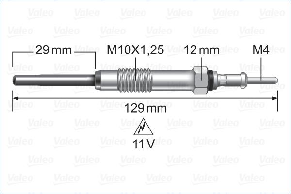 Valeo 345232 - Свічка розжарювання autocars.com.ua