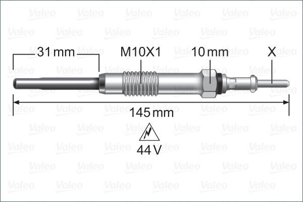 Valeo 345234 - Свічка розжарювання autocars.com.ua