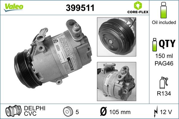 Valeo 399511 - Компрессор кондиционера autodnr.net