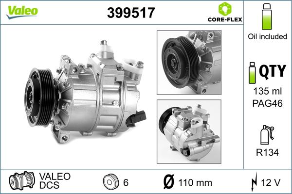 VALEO 399517 - Компресор, кондиціонер autocars.com.ua