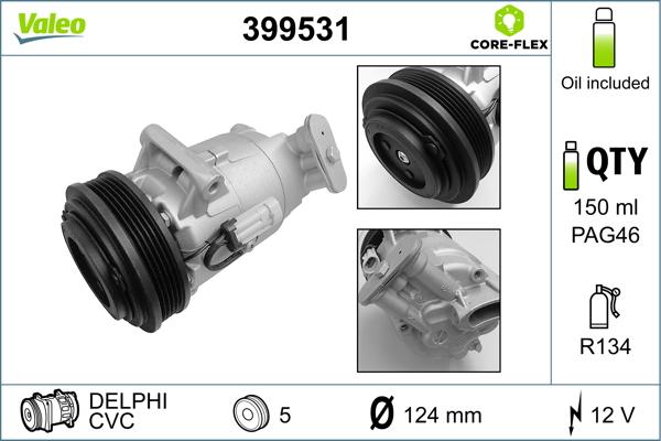 Valeo 399531 - Компрессор кондиционера avtokuzovplus.com.ua