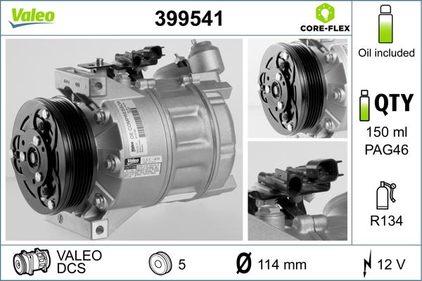 Valeo 399541 - Компрессор кондиционера avtokuzovplus.com.ua