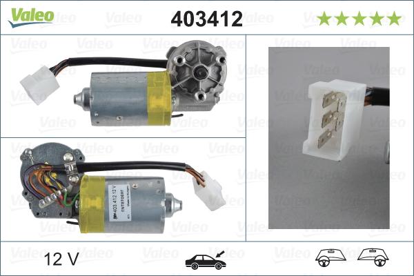 Valeo 403412 - Двигун склоочисника autocars.com.ua