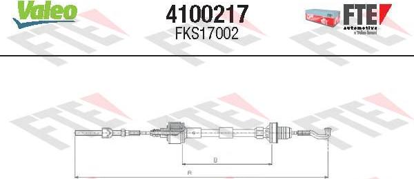 Valeo 4100217 - Трос, управління зчепленням autocars.com.ua