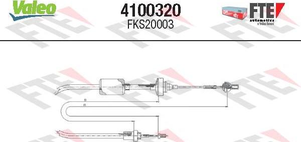 Valeo 4100320 - Трос, управление сцеплением avtokuzovplus.com.ua