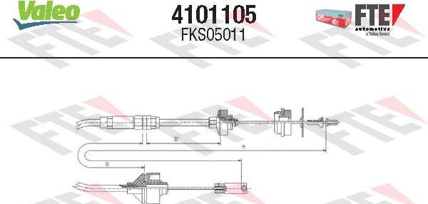 Valeo 4101105 - Трос сцепления FKS05011 FTE autodnr.net