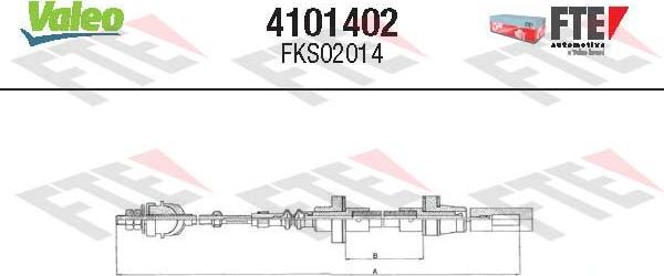 Valeo 4101402 - Трос, управление сцеплением avtokuzovplus.com.ua