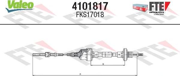 Valeo 4101817 - Трос, управління зчепленням autocars.com.ua