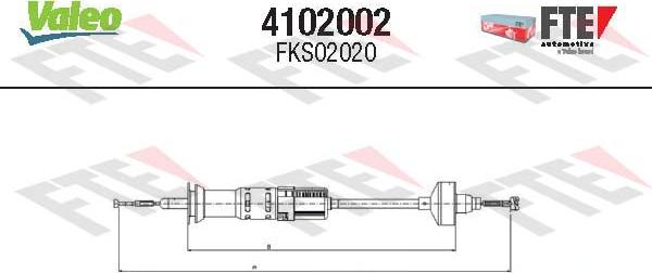 Valeo 4102002 - Трос, управление сцеплением avtokuzovplus.com.ua