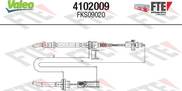 Valeo 4102009 - Трос, управління зчепленням autocars.com.ua