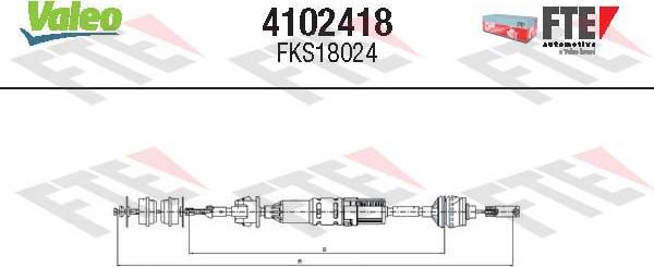 Valeo 4102418 - Трос, управління зчепленням autocars.com.ua