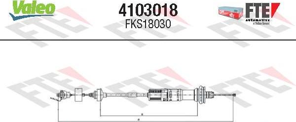 Valeo 4103018 - Трос, управління зчепленням autocars.com.ua