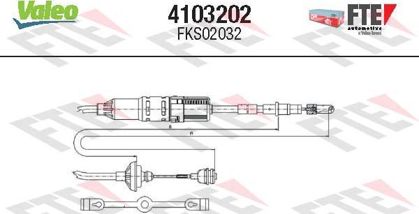 Valeo 4103202 - Трос, управління зчепленням autocars.com.ua