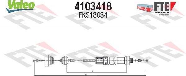 Valeo 4103418 - Трос, управління зчепленням autocars.com.ua