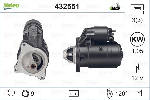 Valeo 432551 - Стартер autocars.com.ua