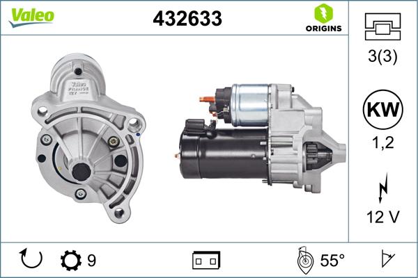VALEO 432633 - Стартер autocars.com.ua