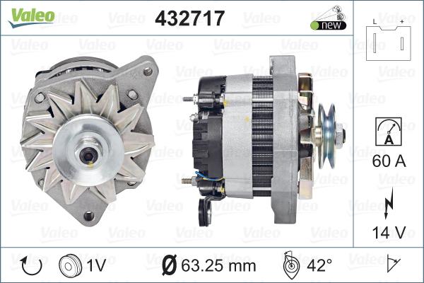 Valeo 432717 - Генератор autocars.com.ua