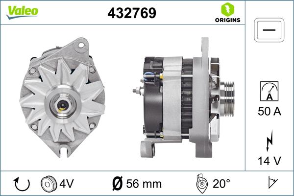 VALEO 432769 - Генератор autocars.com.ua