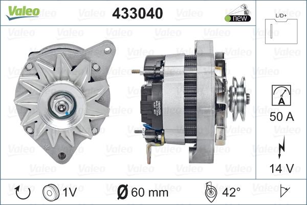 Valeo 433040 - Генератор autocars.com.ua