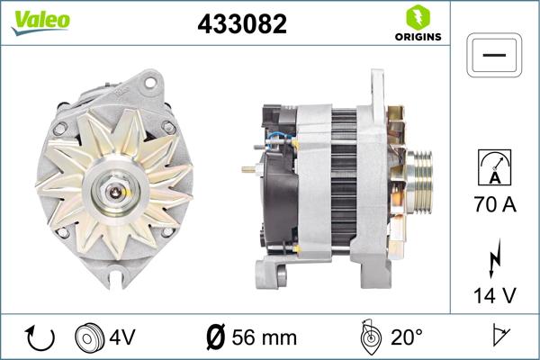 VALEO 433082 - Генератор autocars.com.ua