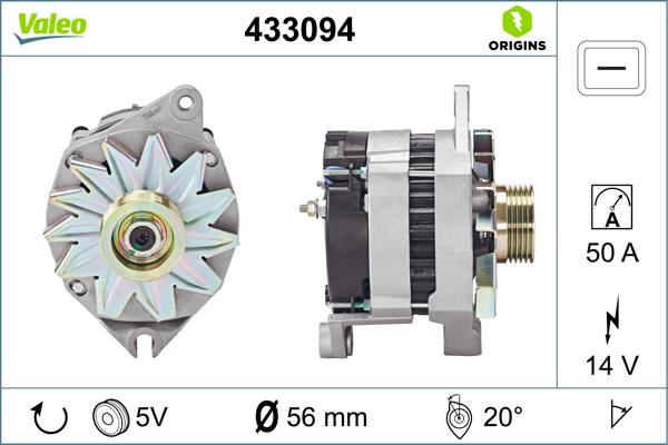 VALEO 433094 - Генератор autocars.com.ua