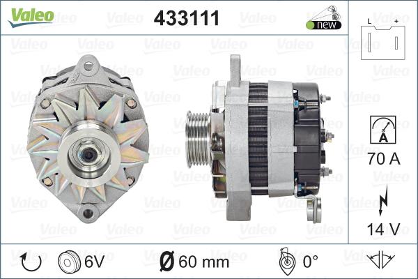 Valeo 433111 - Генератор autocars.com.ua