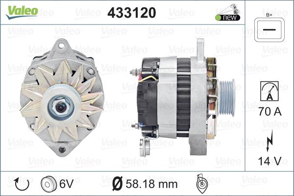 Valeo 433120 - Генератор autocars.com.ua