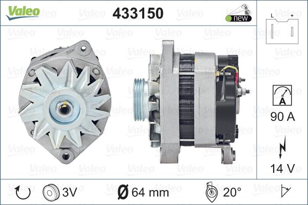 Valeo 433150 - Генератор avtokuzovplus.com.ua