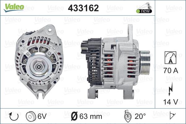 Valeo 433162 - Генератор avtokuzovplus.com.ua