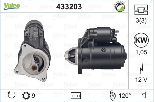 Valeo 433203 - Стартер autocars.com.ua