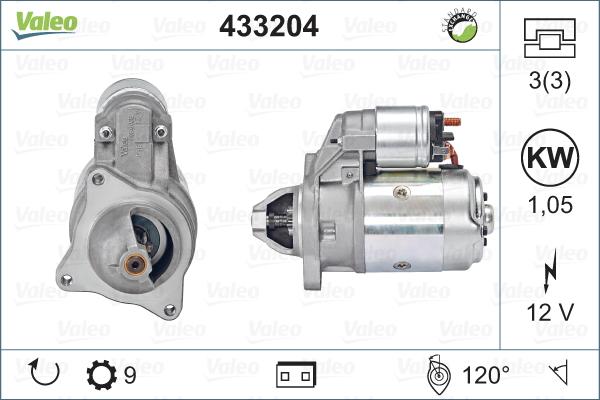 Valeo 433204 - Стартер autocars.com.ua