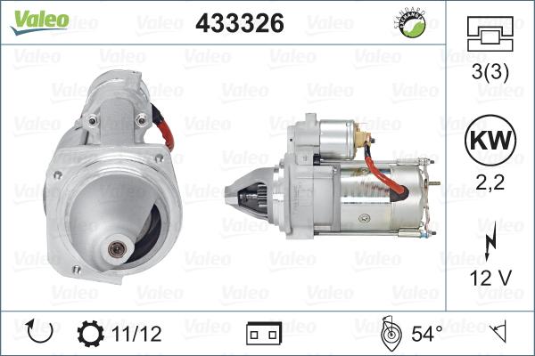 Valeo 433326 - Стартер autocars.com.ua