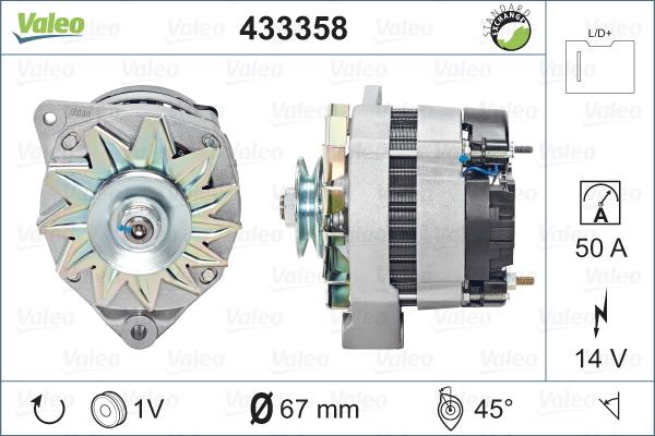 Valeo 433358 - Генератор autocars.com.ua