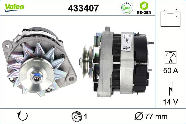 VALEO 433407 - Генератор autocars.com.ua