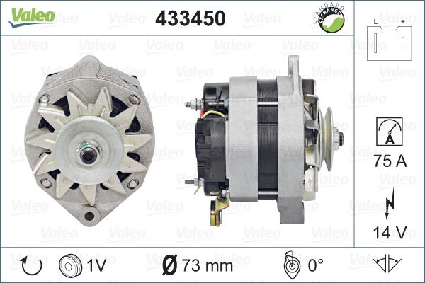 Valeo 433450 - Генератор autocars.com.ua