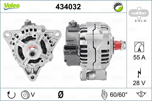 Valeo 434032 - Генератор autocars.com.ua