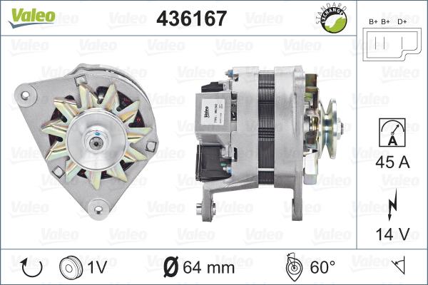 Valeo 436167 - Генератор autocars.com.ua