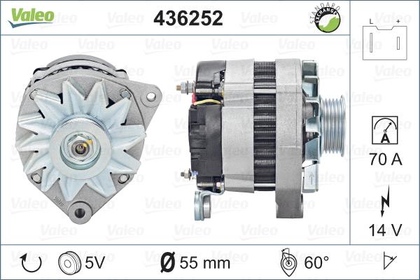 Valeo 436252 - Генератор autocars.com.ua